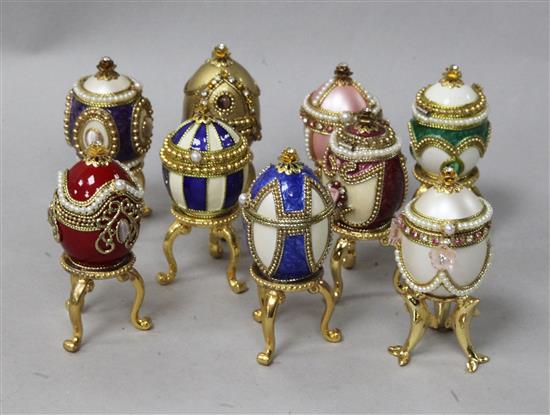 House of Faberge. Nine miniature eggs